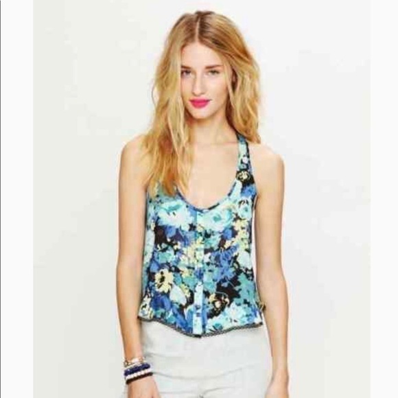 Intimately Free People Blue Floral Layerin… - Picture 1 of 7